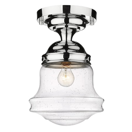 Z-Lite Vaughn 1 Light Flush Mount, Chrome And Clear Seedy 736F10-CH